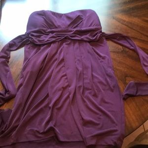 Purple sleeveless dress with pockets